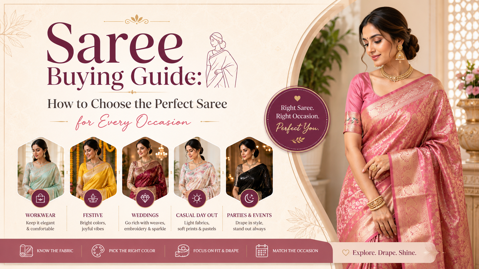 Saree Buying Guide: How to Choose the Perfect Saree for Every Occasion
