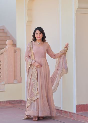 Chiku Anarkali With Heavy 12 Kali Stitched Work