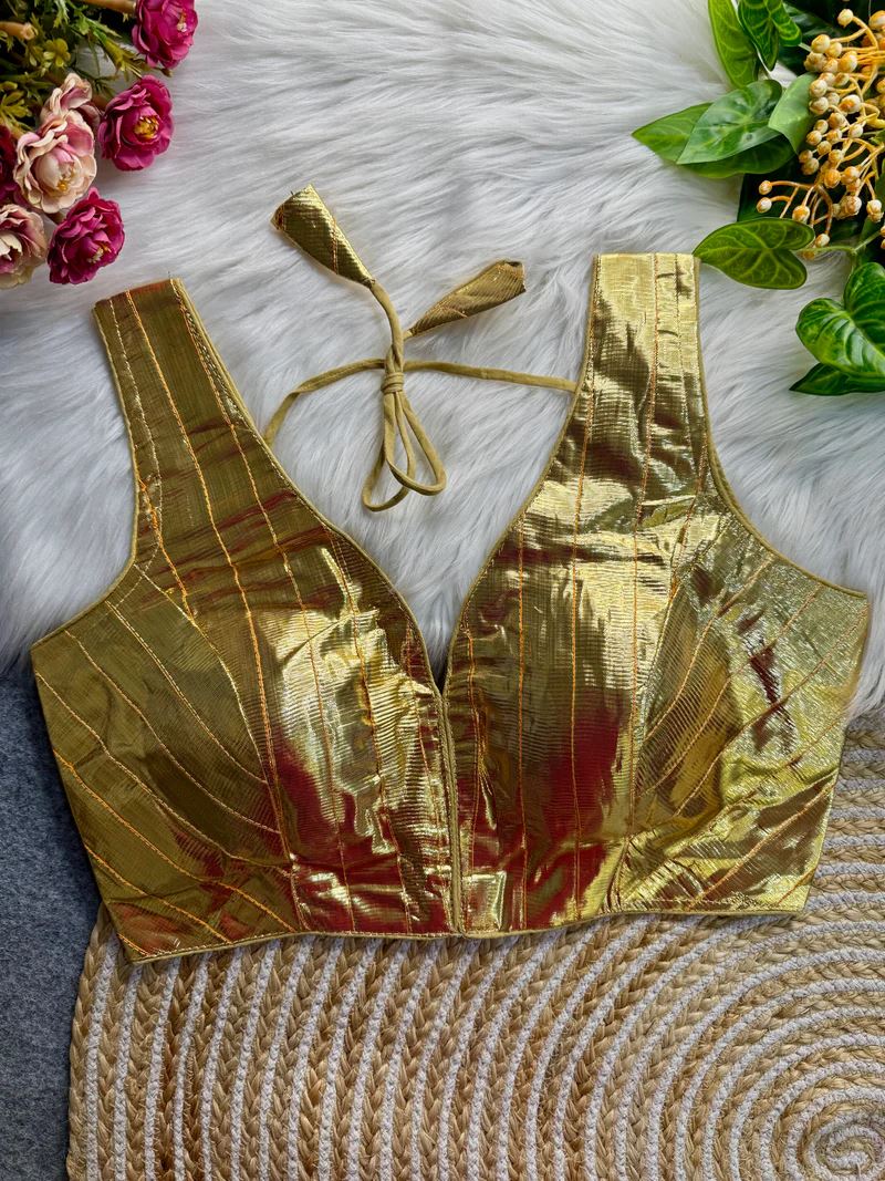 Gold Mirror Gleam Festive Wear Gota Patti Blouse