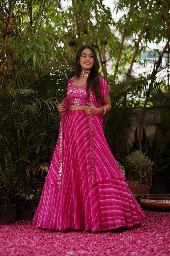 Pink Lehenga Choli With Multi Thread And Heavy Sequins