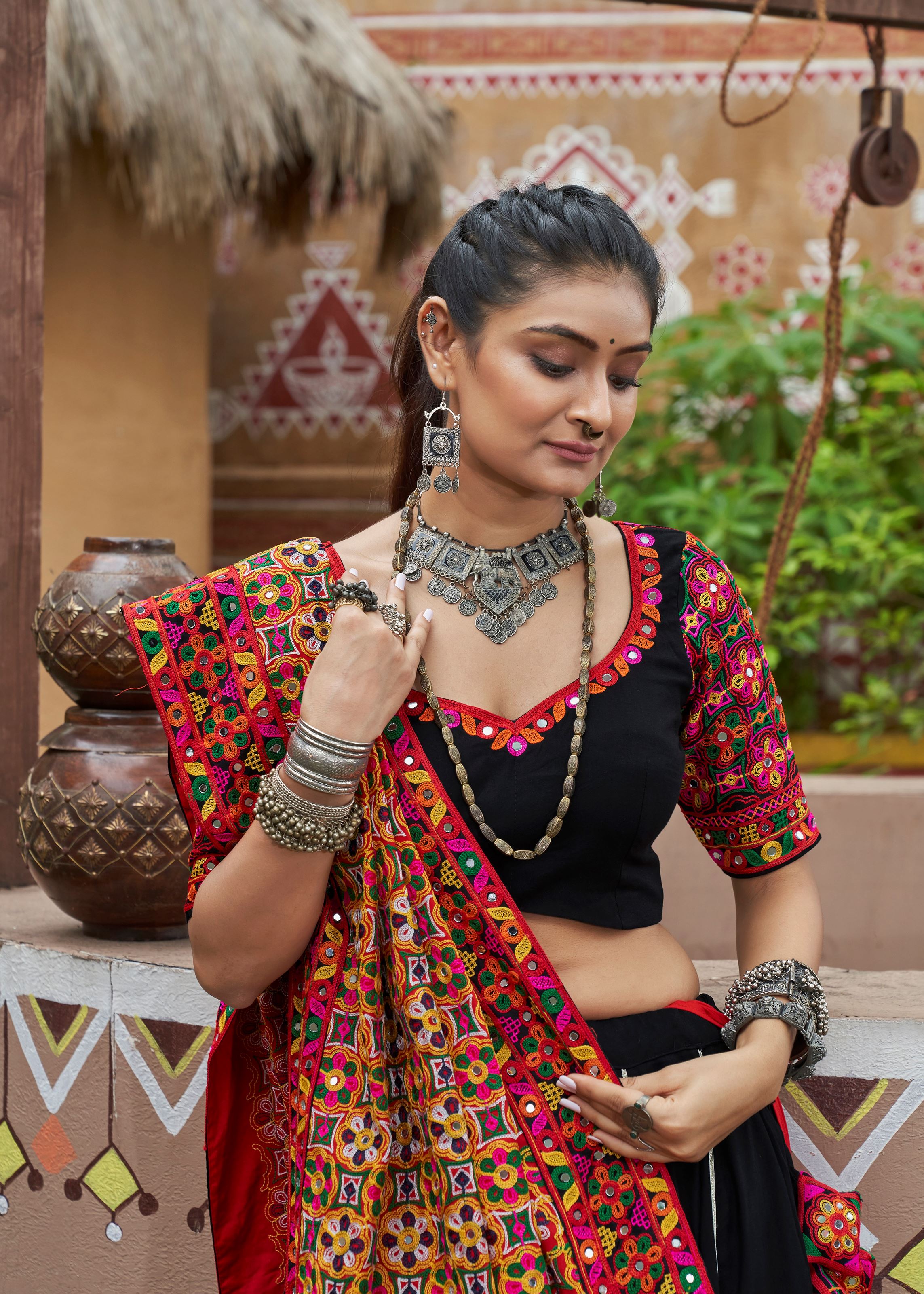 Black Lehenga Choli With Plain