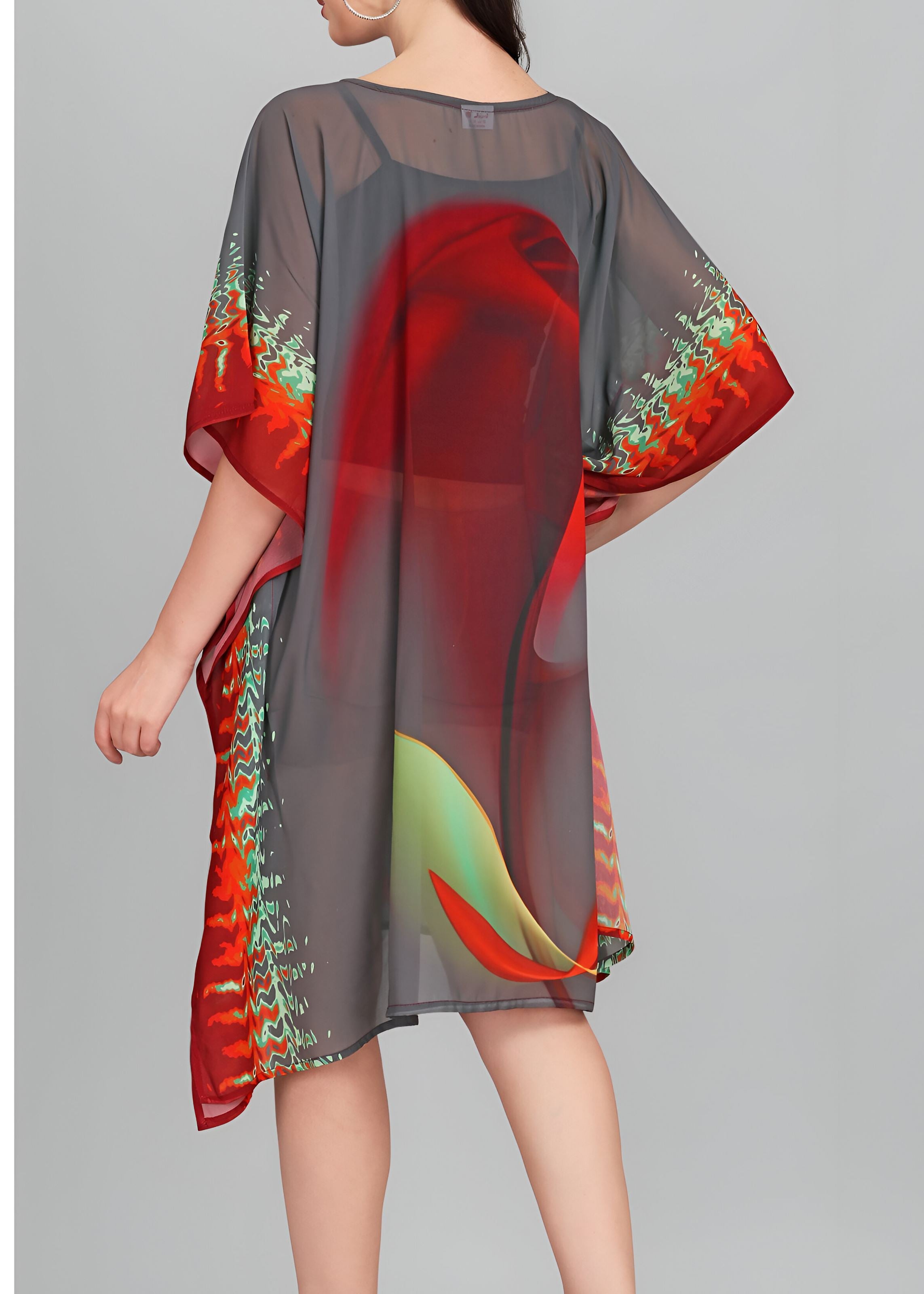 Multi Weightless Georgette Readymade Kaftan With Digital Printed