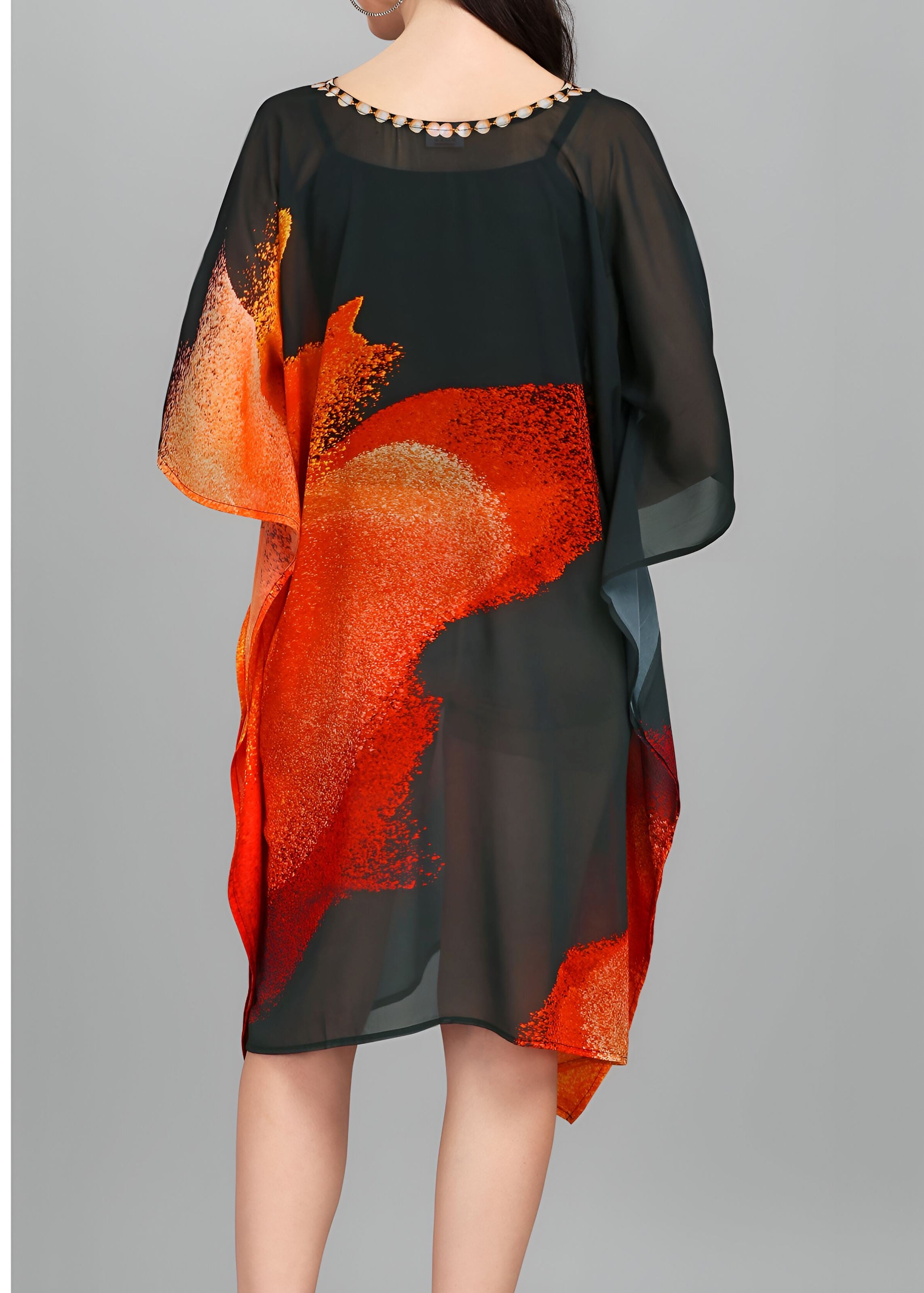 Multi Weightless Georgette Readymade Kaftan With Digital Printed