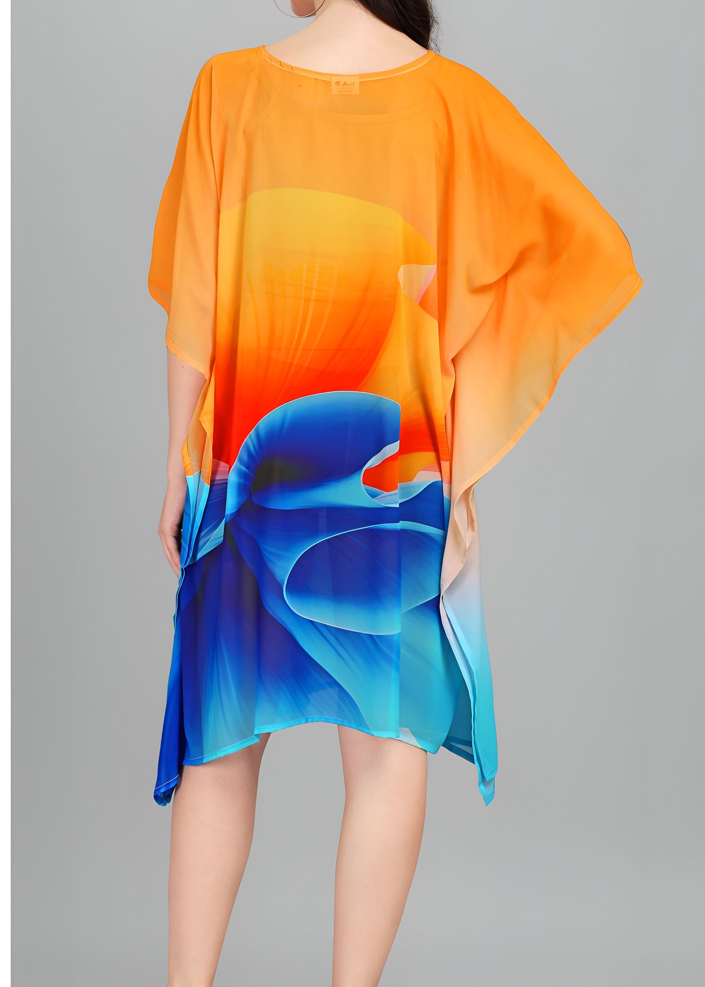 Multi Weightless Georgette Readymade Kaftan With Digital Printed