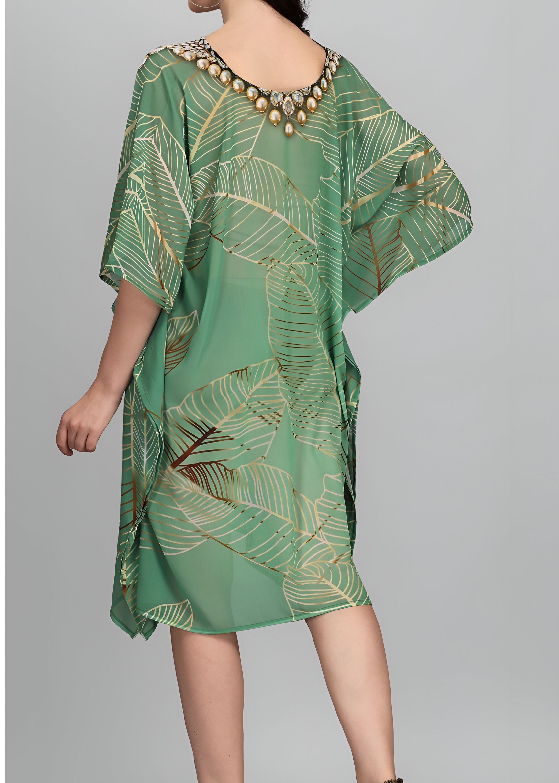 Multi Weightless Georgette Readymade Kaftan With Digital Printed