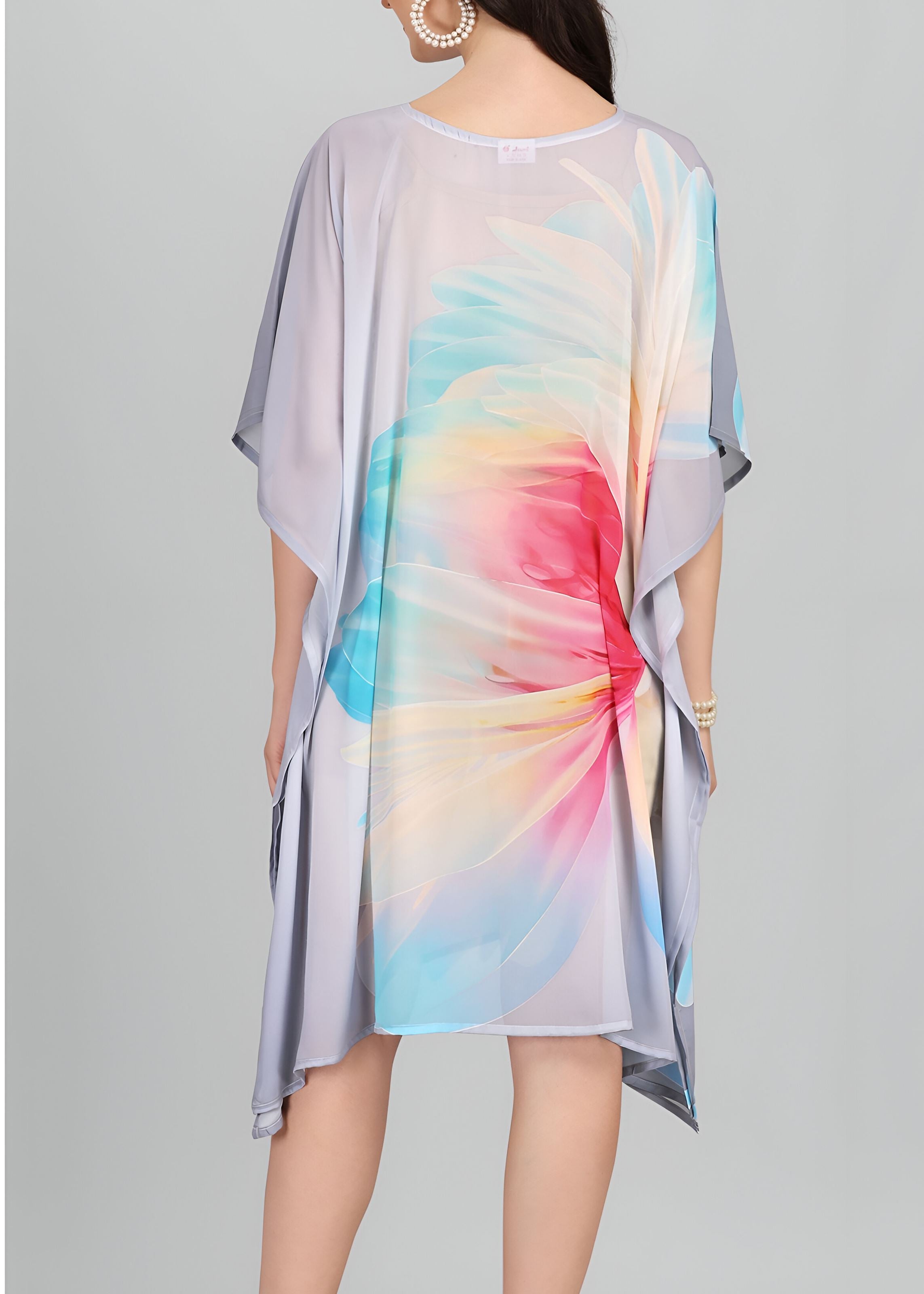 Multi Weightless Georgette Readymade Kaftan With Digital Printed