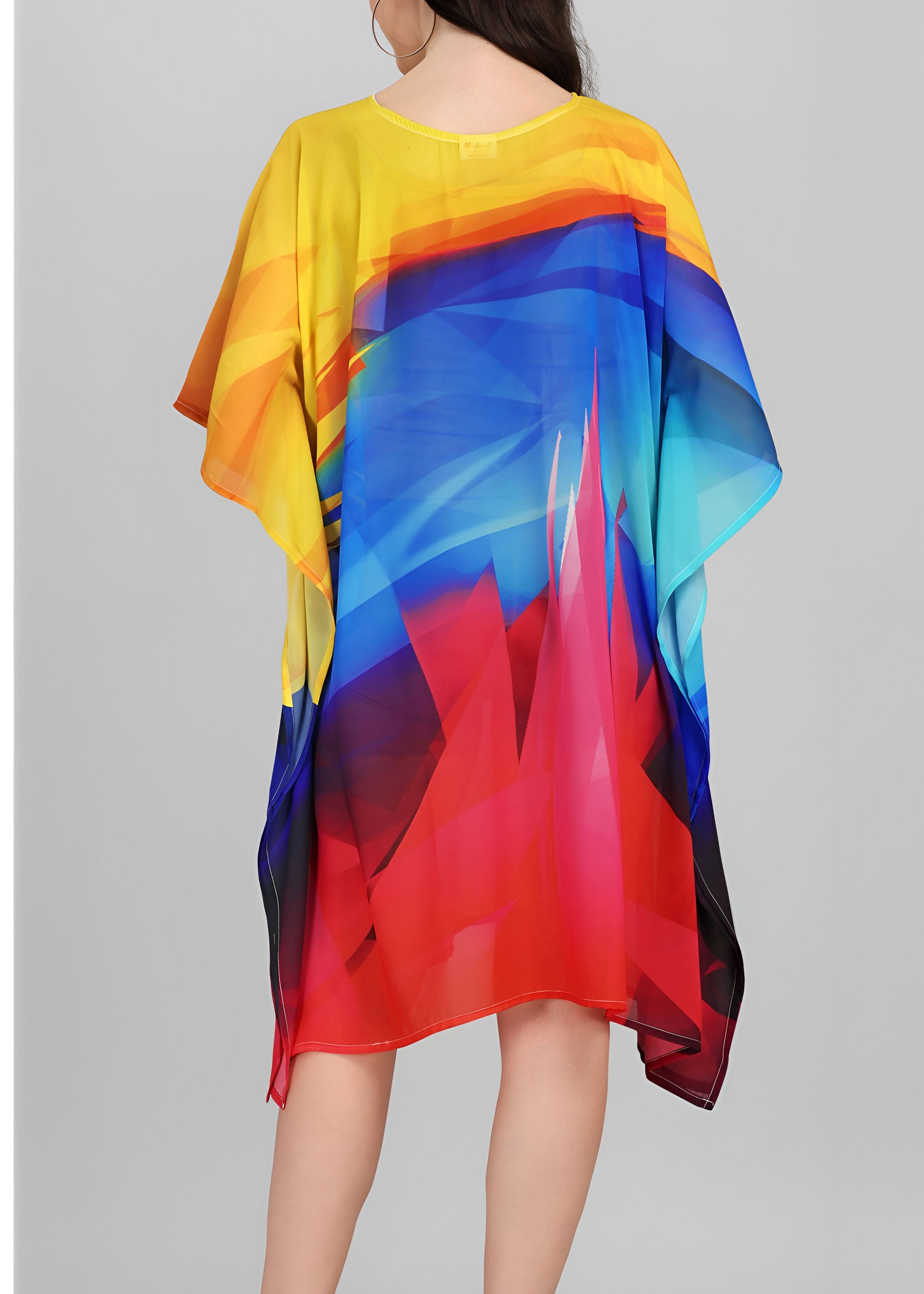 Multi Weightless Georgette Readymade Kaftan With Digital Printed