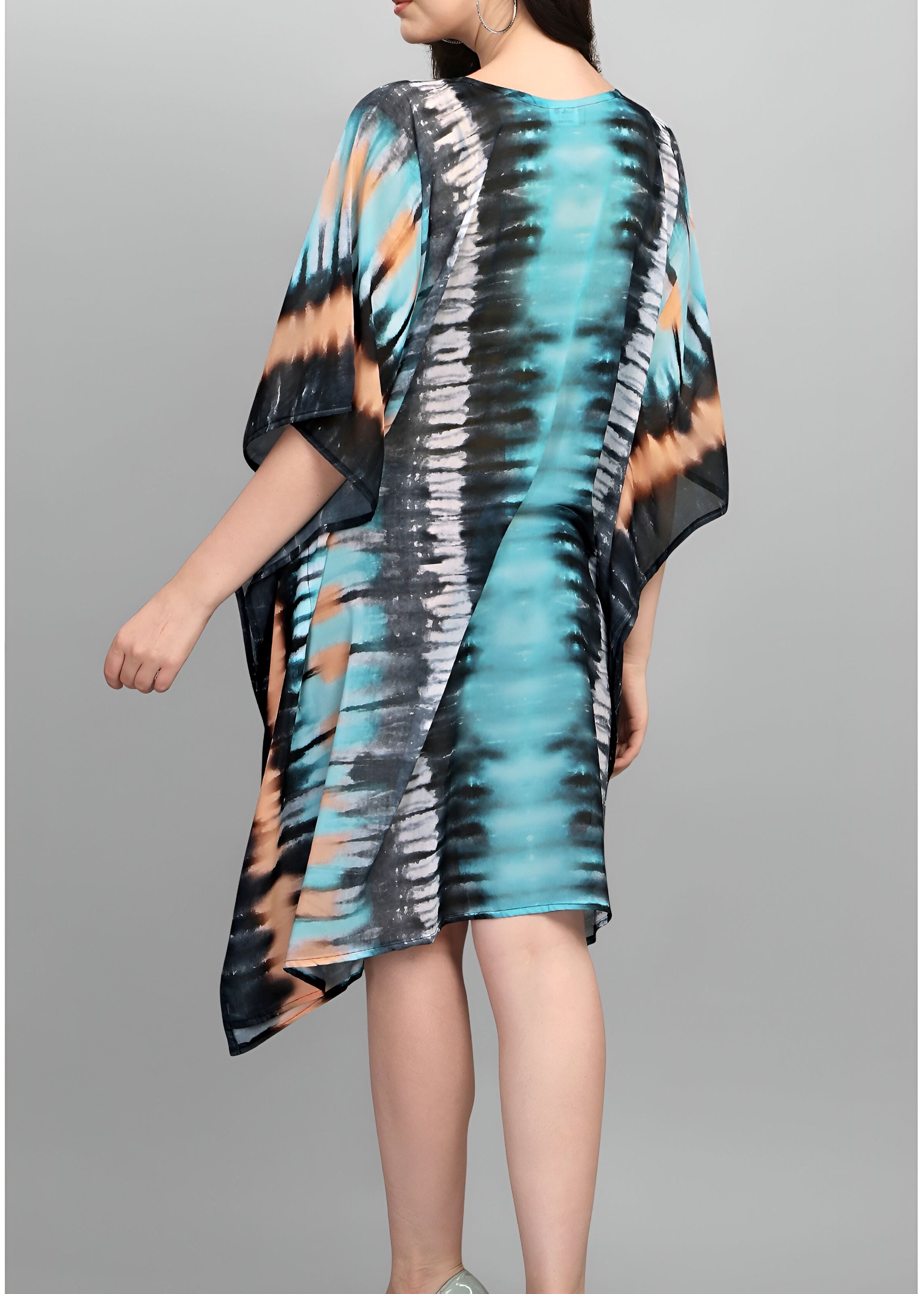 Multi Weightless Georgette Readymade Kaftan With Digital Printed