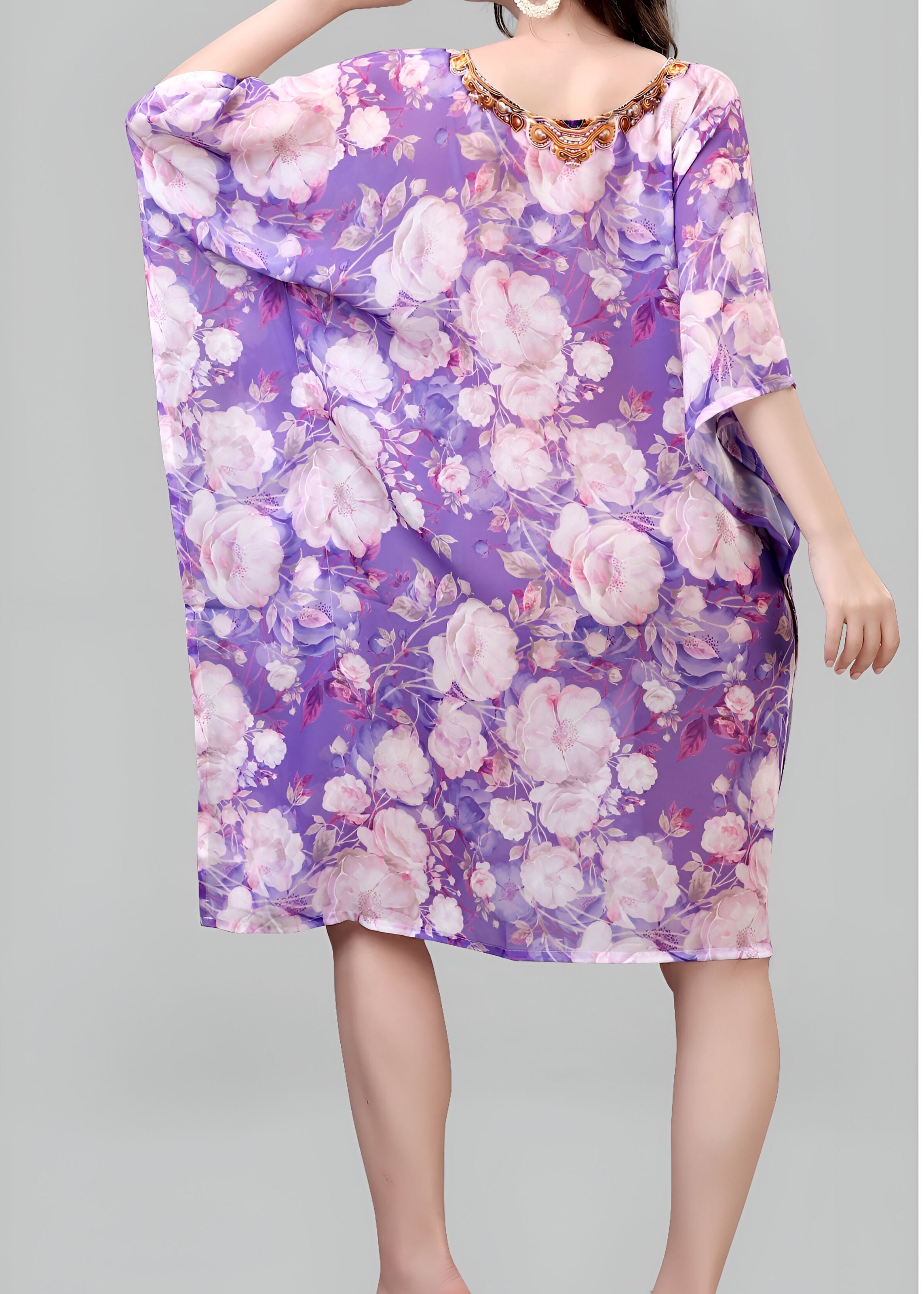 Multi Weightless Georgette Readymade Kaftan With Digital Printed