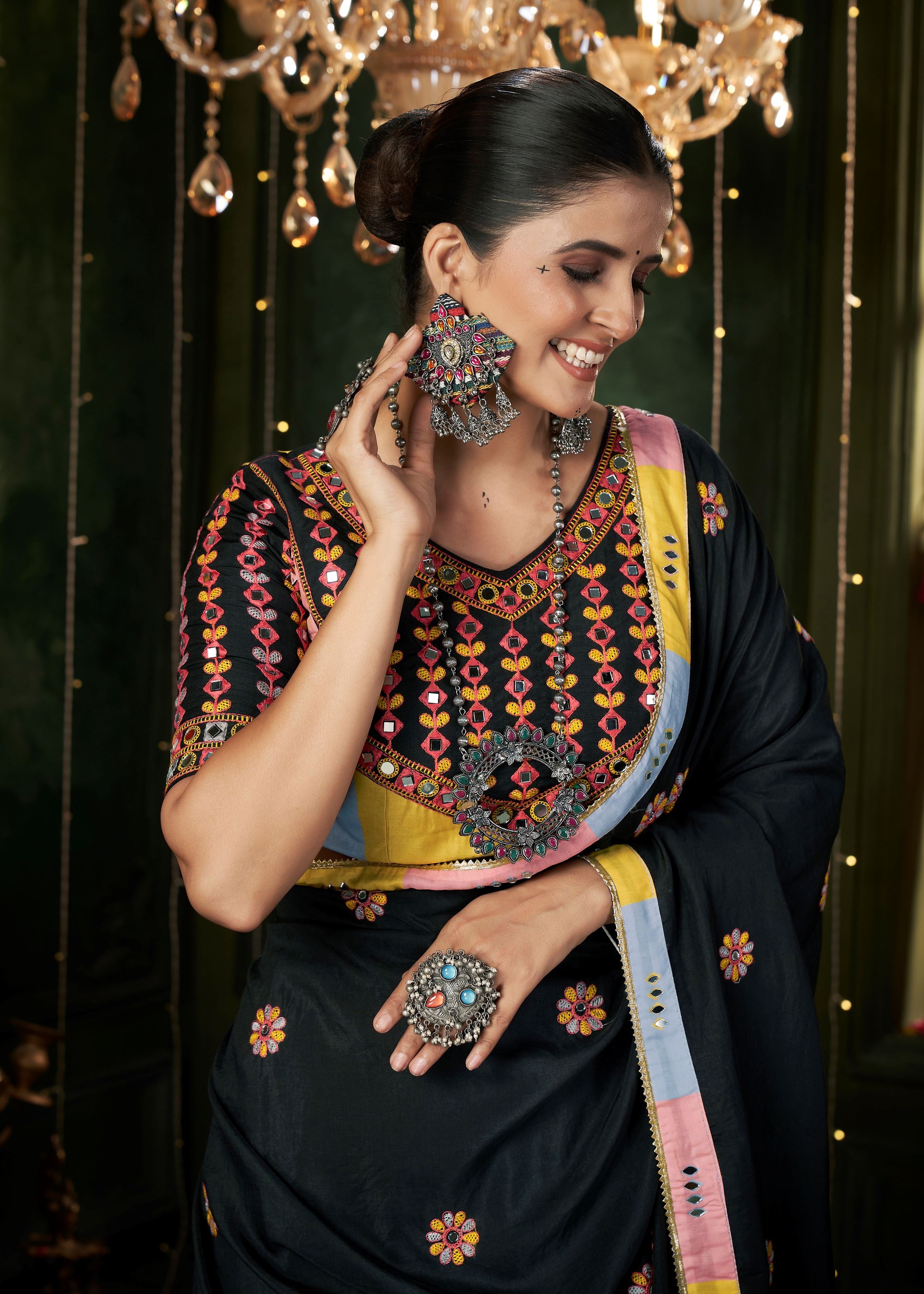 Multicolor Lehenga Choli With Printed