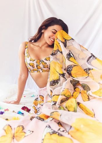 Peach Lehenga Choli With Floral Print