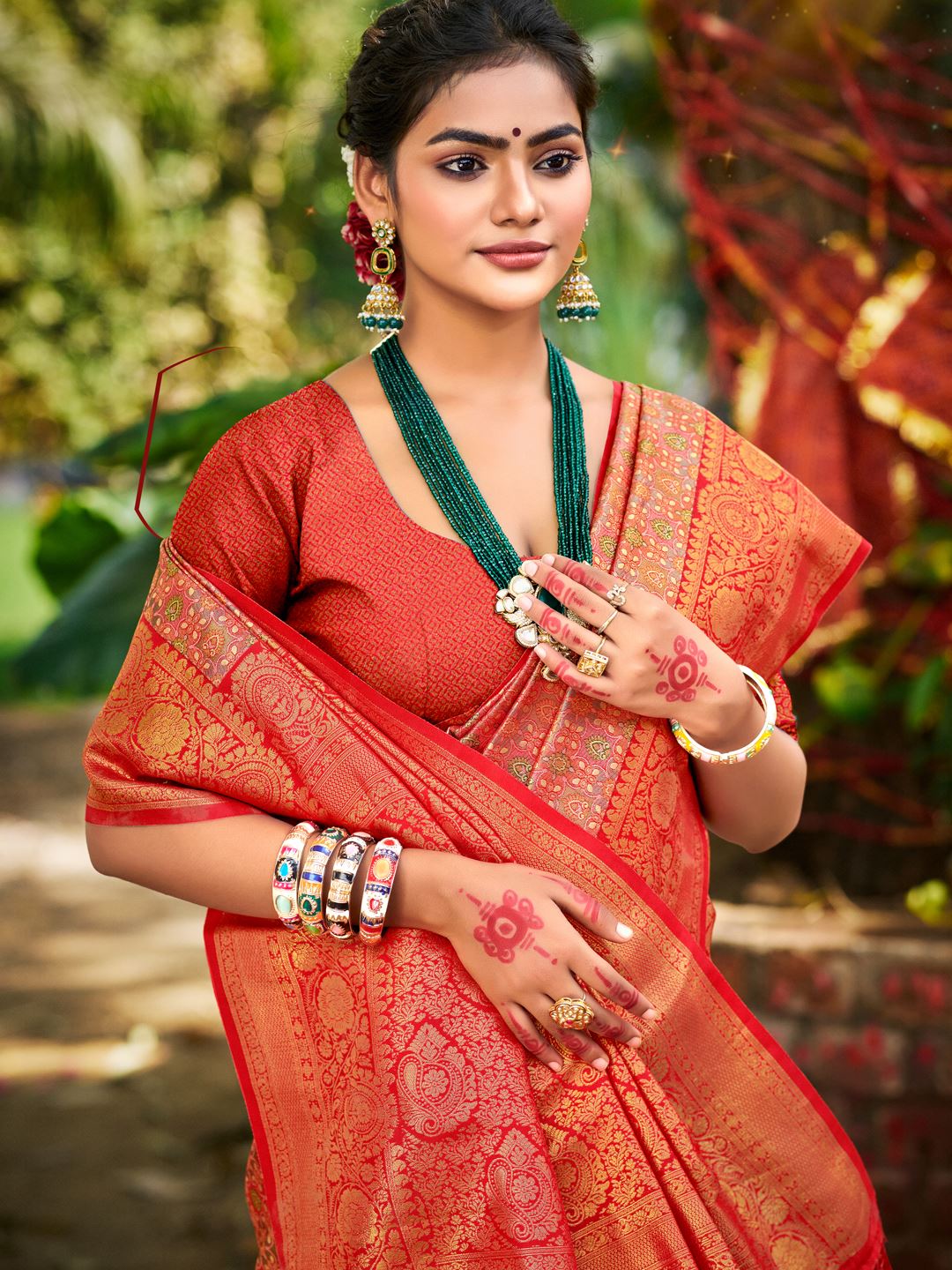 Red Dharmavaram Silk Saree With Timeless Grace and Elegant Charm