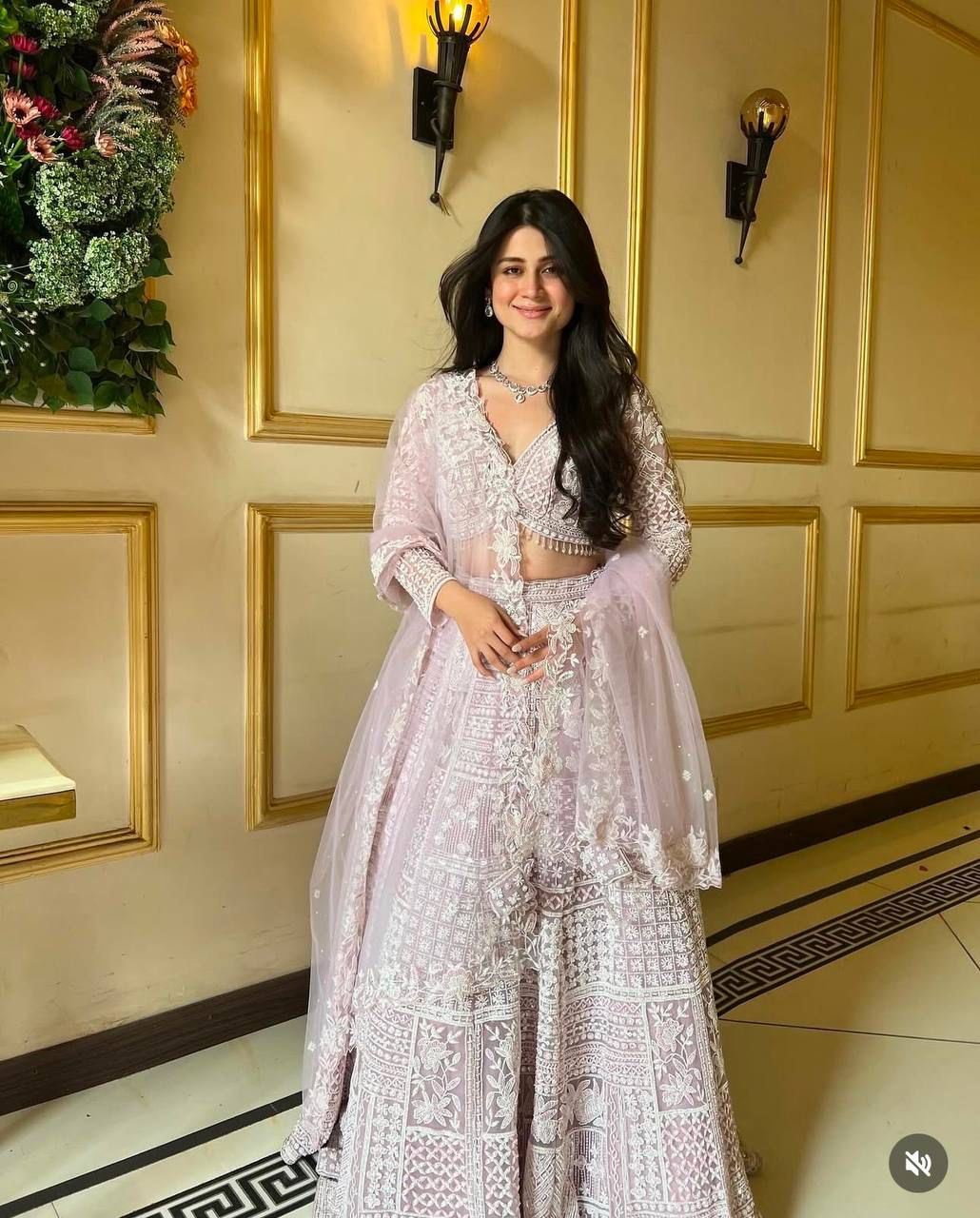 Lavender Lehenga Choli With Resham Embroidery Work And Heavy Sequins Work