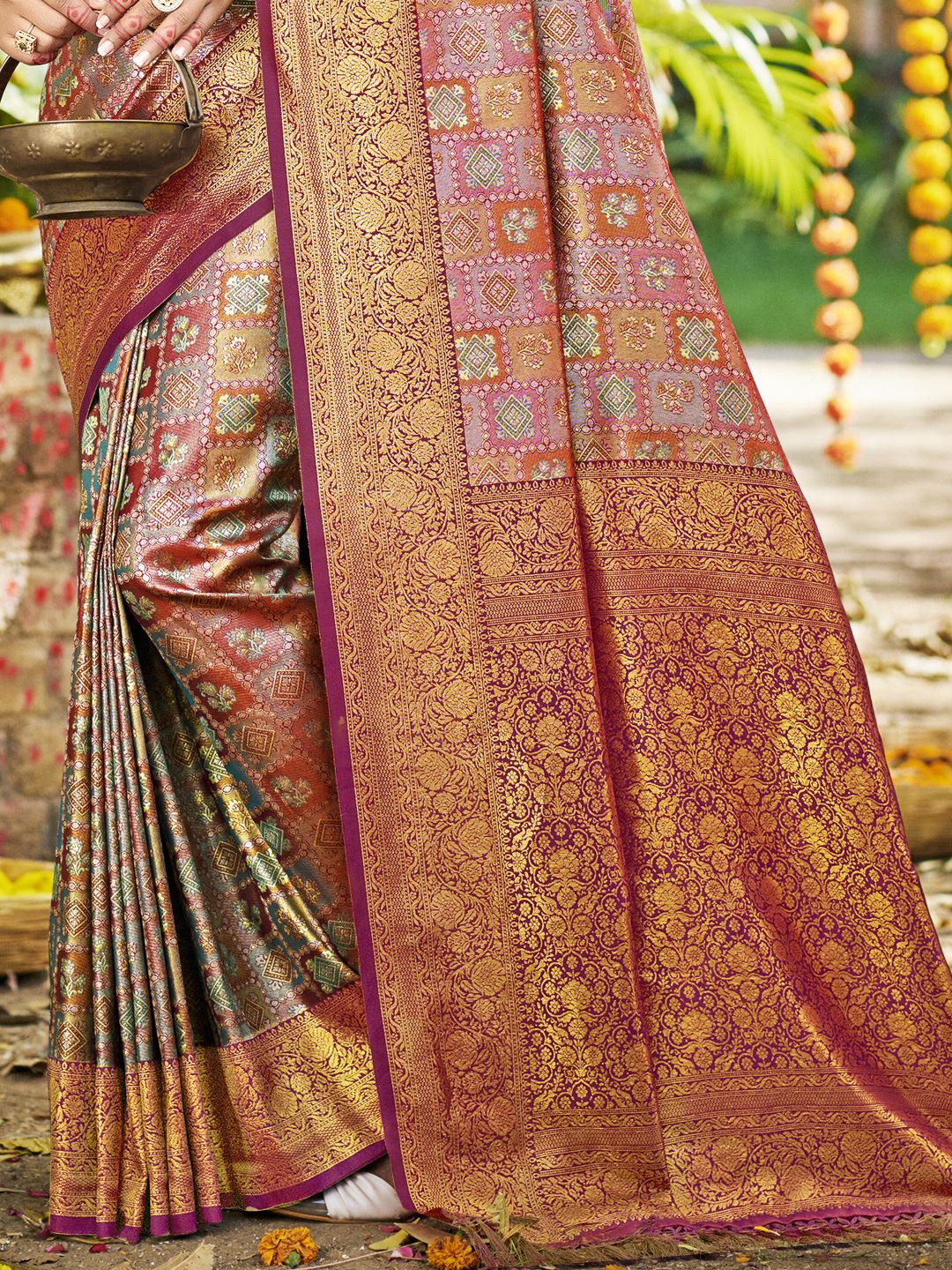 Multi Color Dharmavaram Silk Saree With Understated Luxury and Comfort