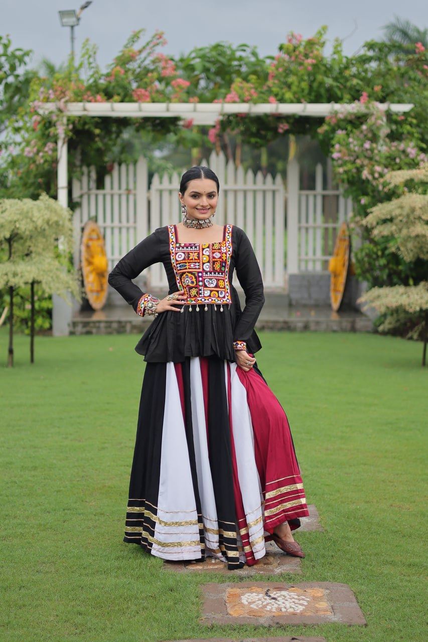 Multicolor Lehenga Choli With Attractive Gota Patti Lace