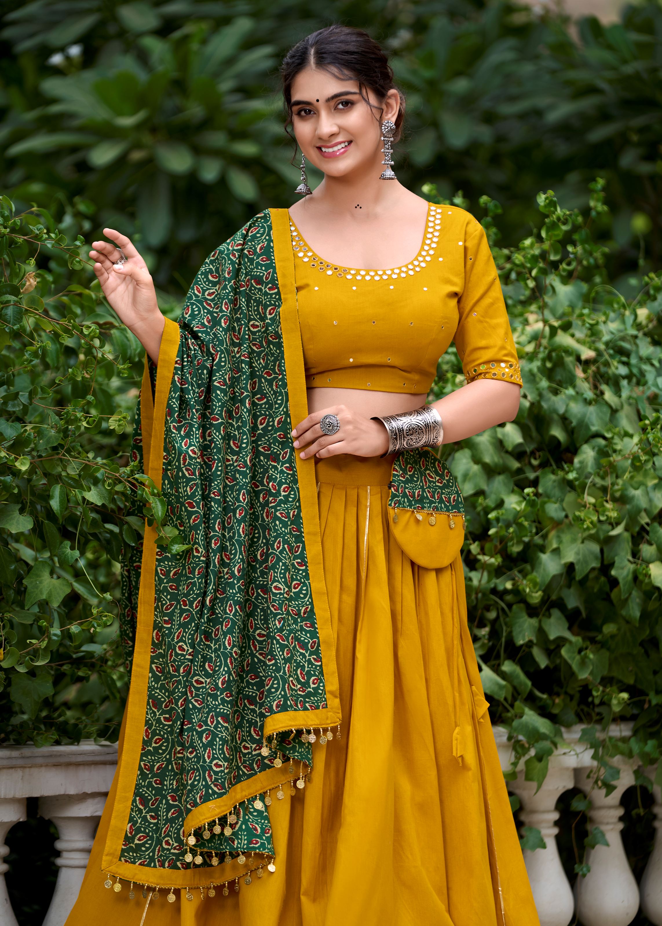 Mustard Ethereal Lehenga Choli with Subtle Gota Patti Work