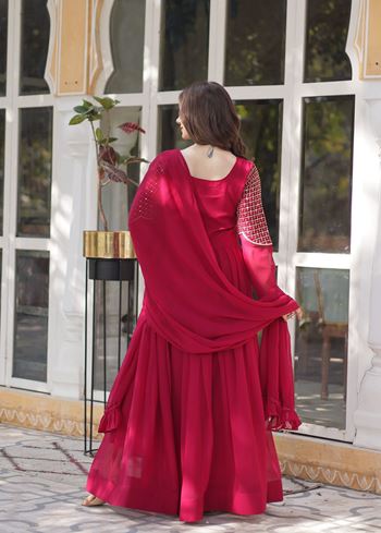 Pink Anarkali With Heavy Embroidery Work