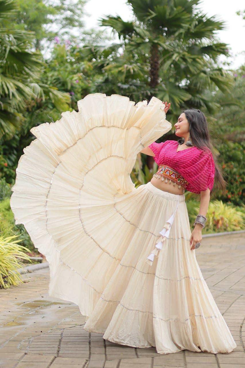 Pink Lehenga Choli With Standard Frill Stitching