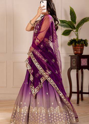 Wine Lehenga Choli With Embroidery Thread Sequence Work