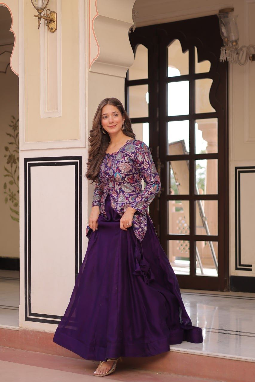 Purple Lehenga Choli With Solid