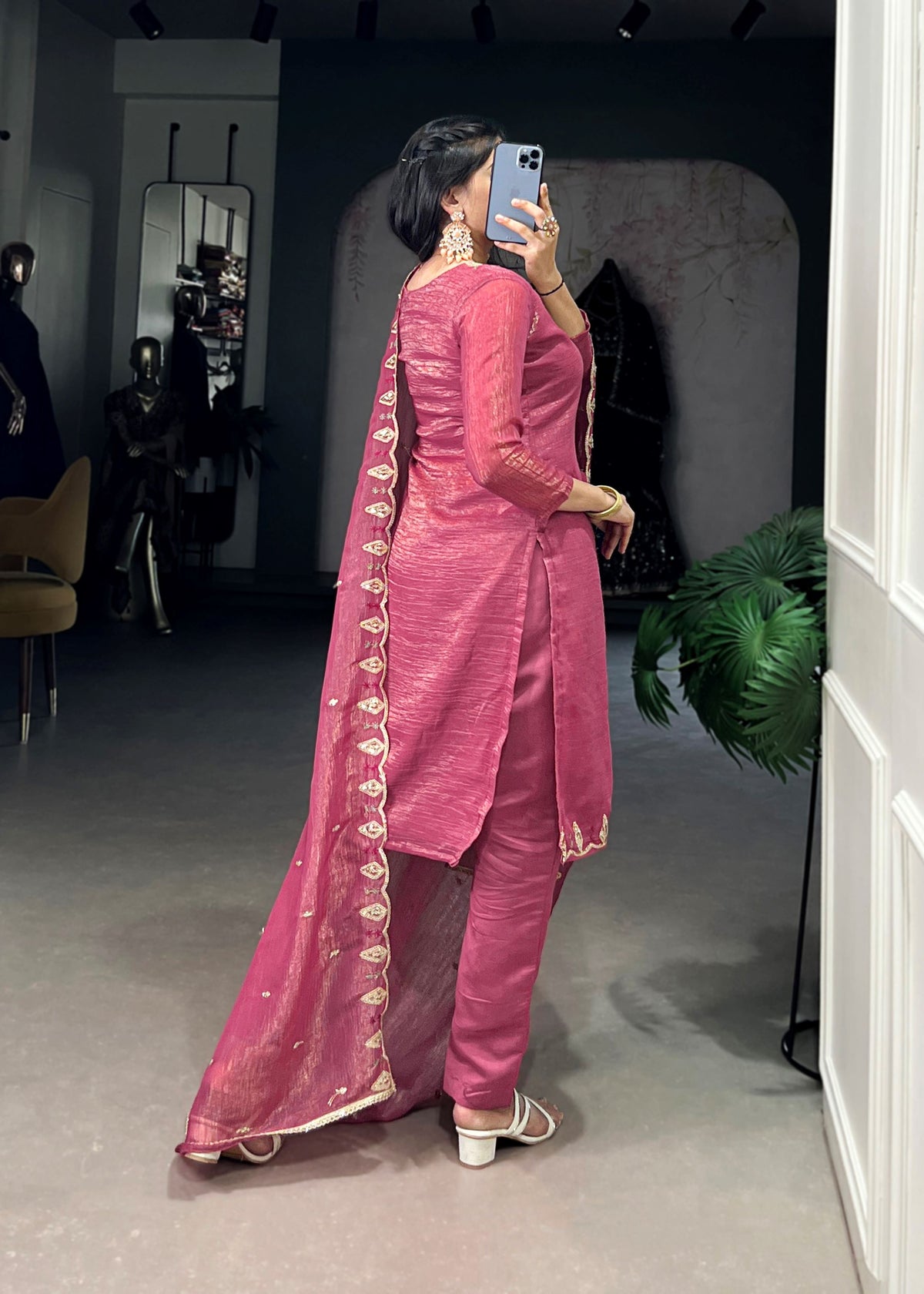 Silver Glory Salwar Suit with Intricate Handwork