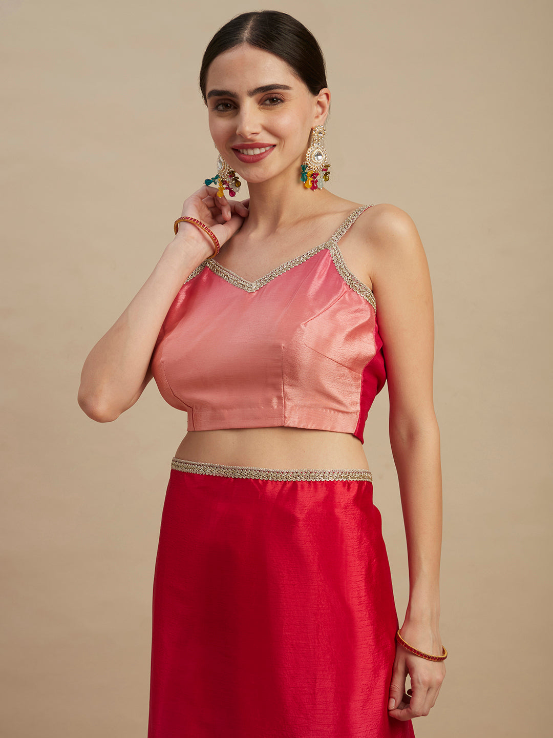 Pink Chinon Silk Designer Saree With Sequins Embroidery