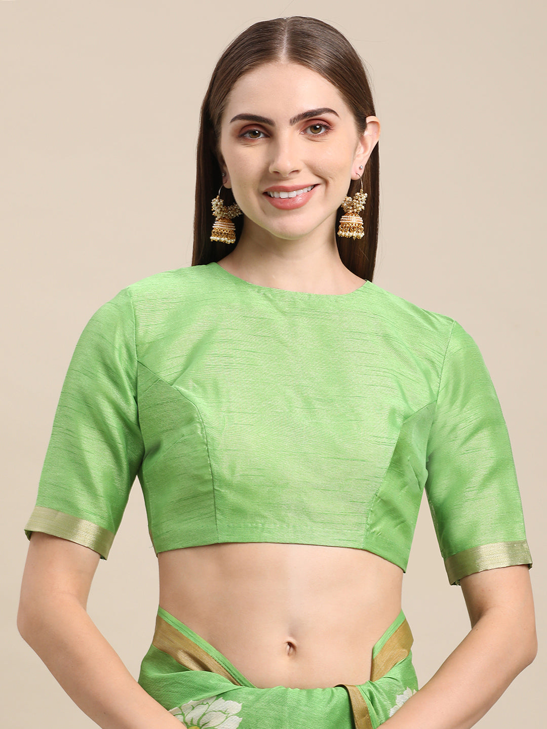 Green Linen Cotton Printed Saree For Daily Wear