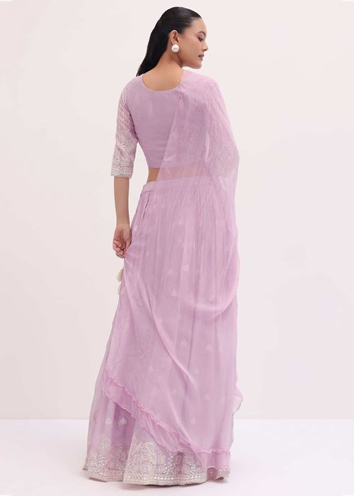 Attractive Pink Thread Embroidered Georgette Event Wear Lehenga Choli