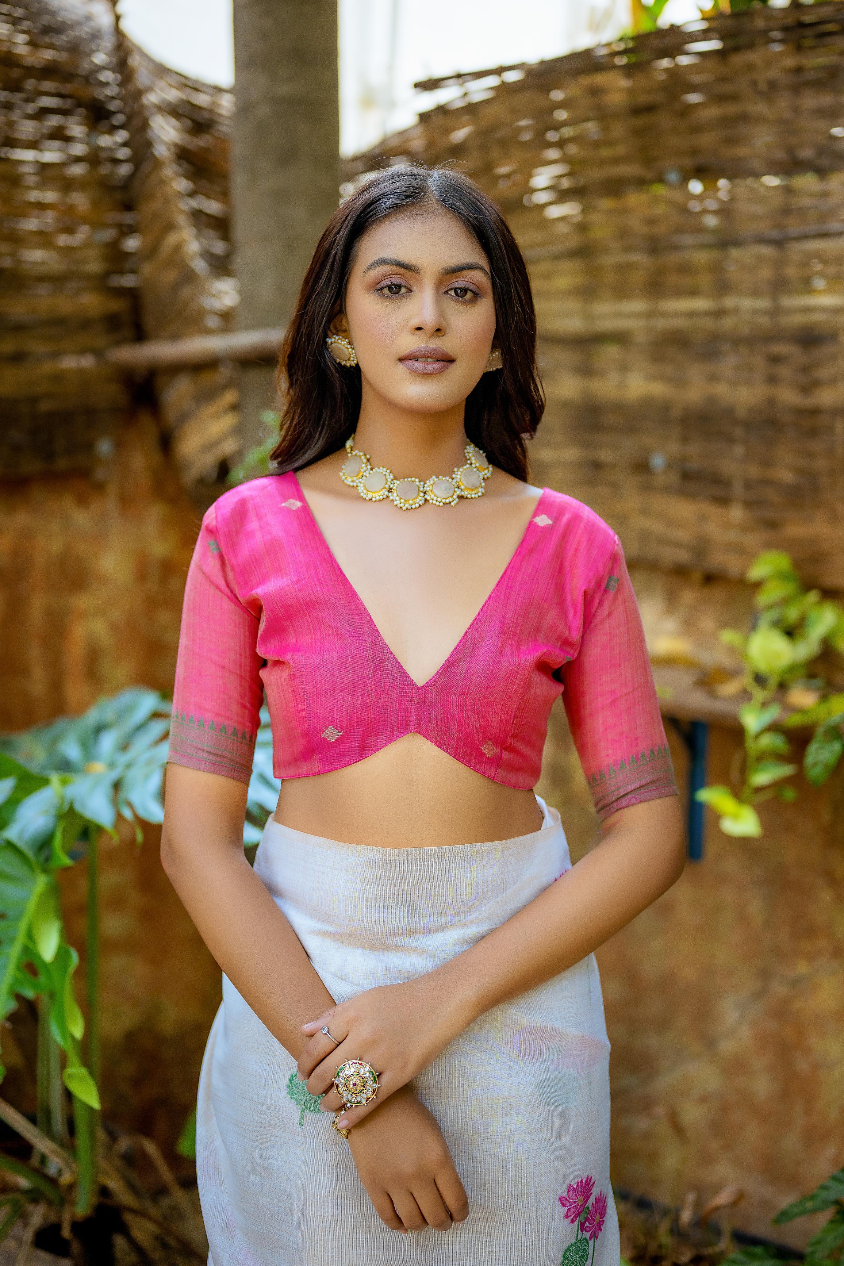 Beautiful Floral Weaving Designer Off White Muga Cotton Rich Looks Saree