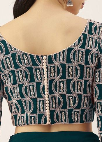 Beautiful Green Thread Work Georgette Festival Wear Lehenga Choli