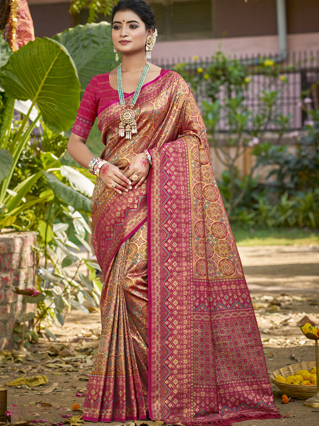 Beige Dharmavaram Silk Saree With Elegant Flow and Traditional Feel
