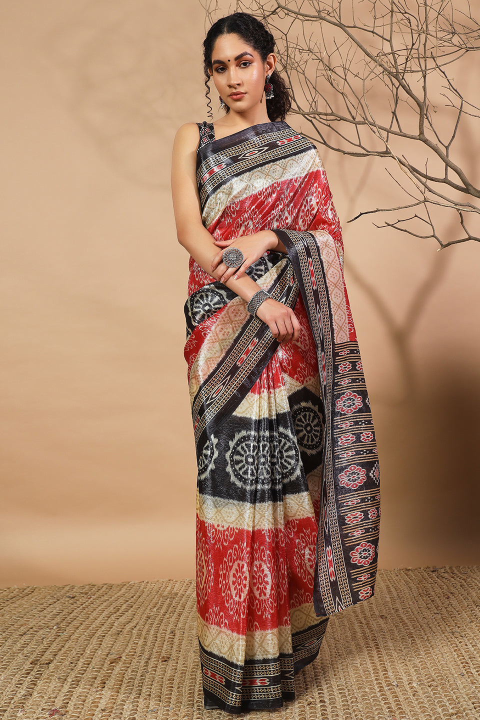 Black Beautiful Tissue Designer Printed Festive Wear Saree