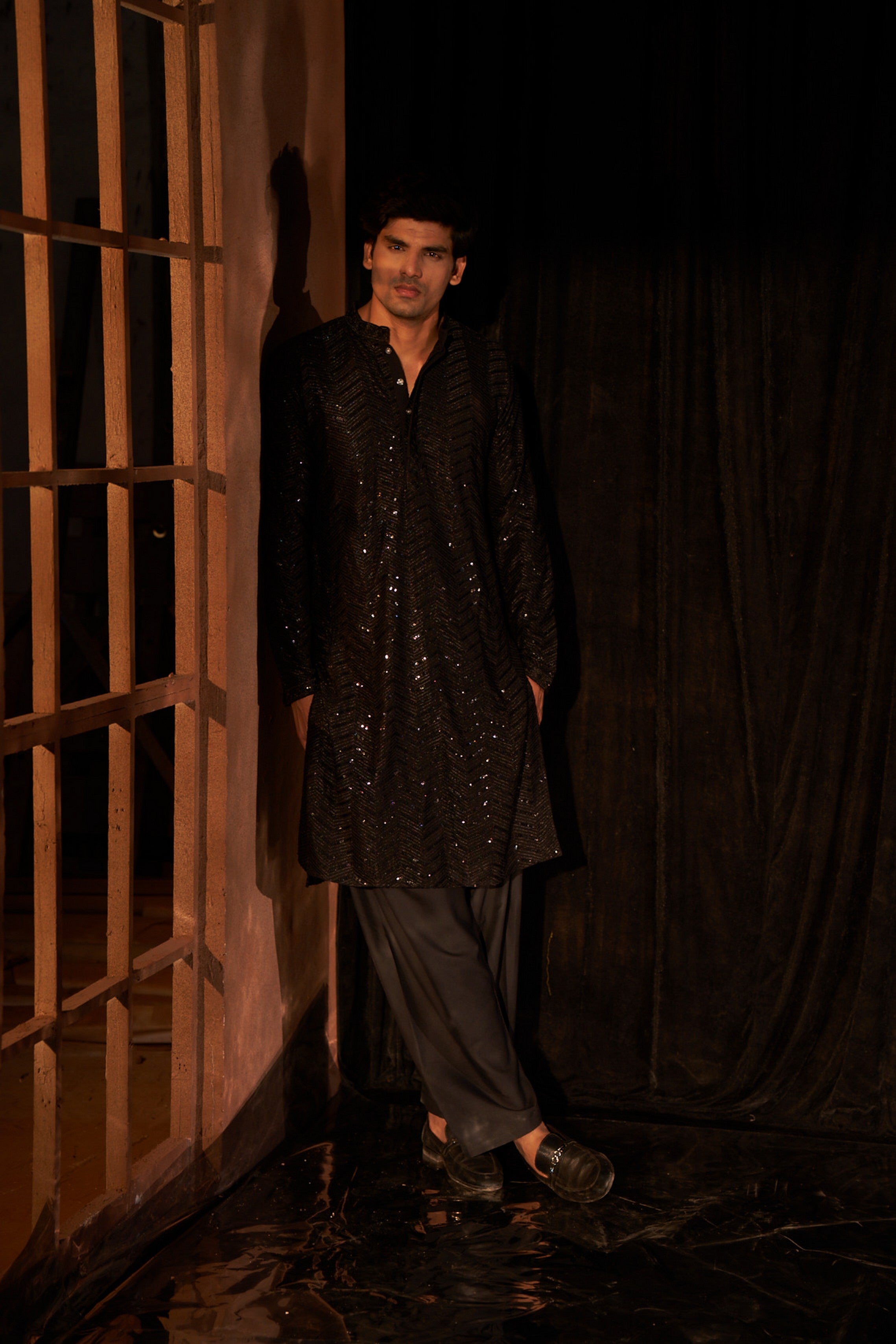Black Cotton Embroidered Kurta Payjama – Comfortable and Elegant
