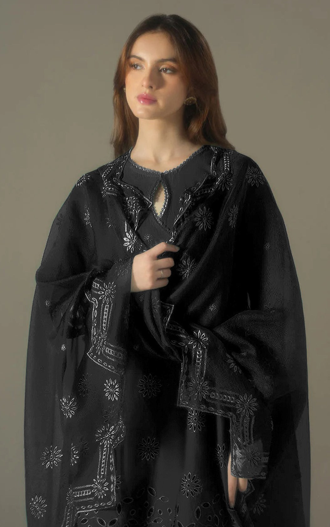 Black Heavy Designer Suit With Heavy Embroidery Work