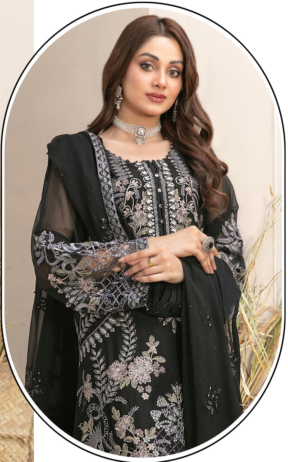Black Heavy Designer Suit With Heavy Embroidery Work