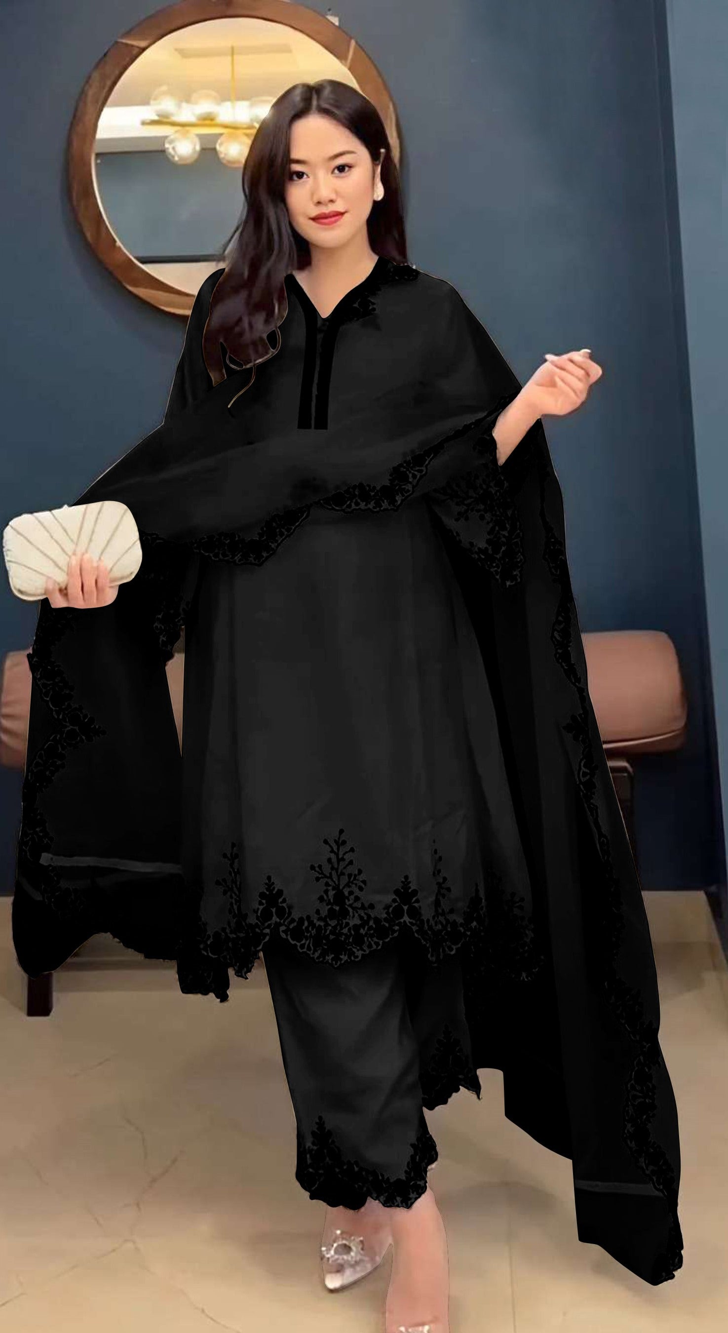 Black Pakistani Salwar Suit With Heavy Embroidery Work