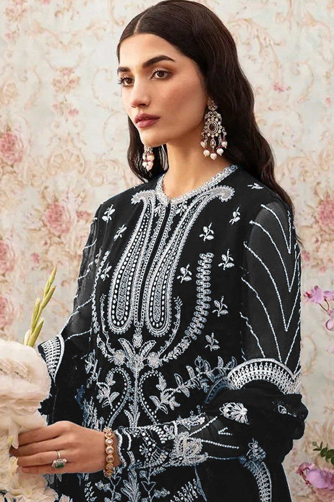 Black Pakistani Salwar Suit With Heavy Embroidery Work