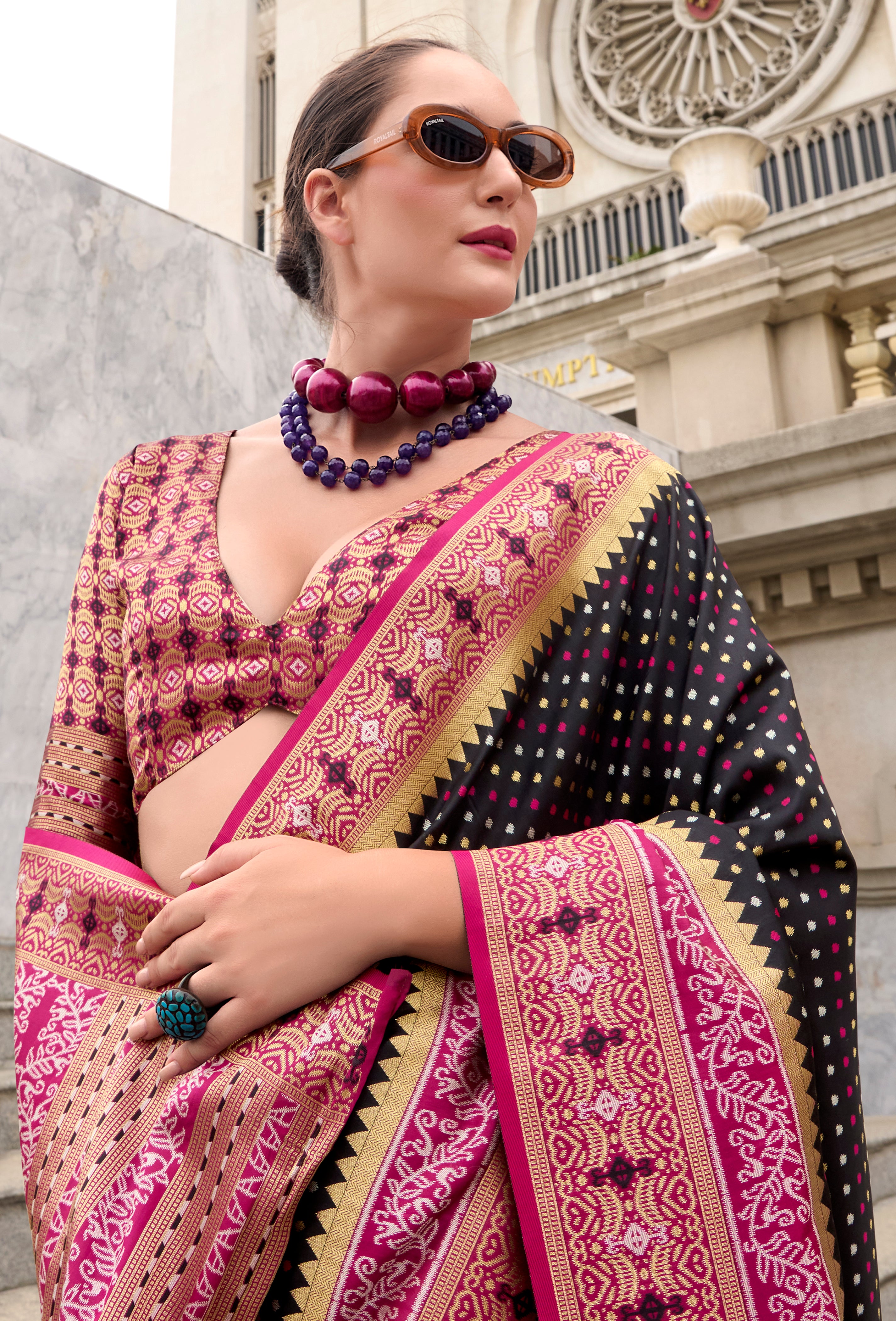 Black Pure Soft Banarasi Silk Saree With Jacquard Woven Work