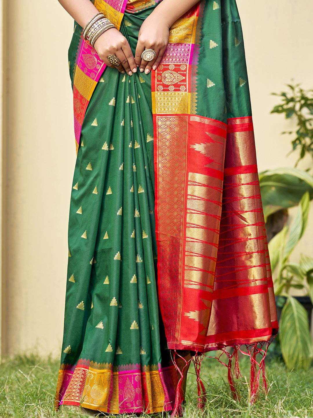 Blossom Green Color Soft Silk Saree