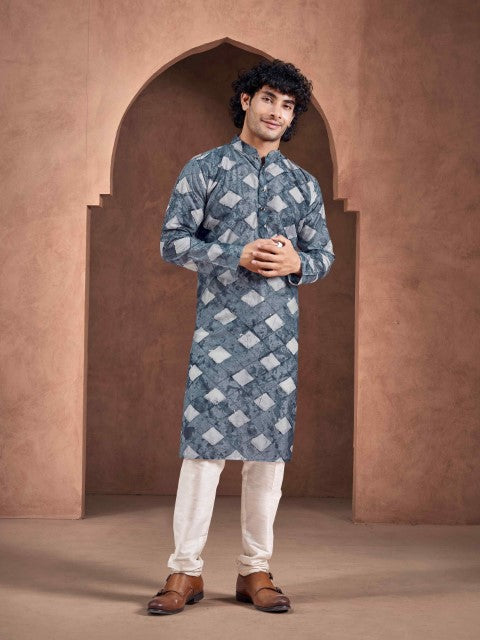 Blue Color Stylish Kurta Payjama for Men – Elegant and Youthful Look