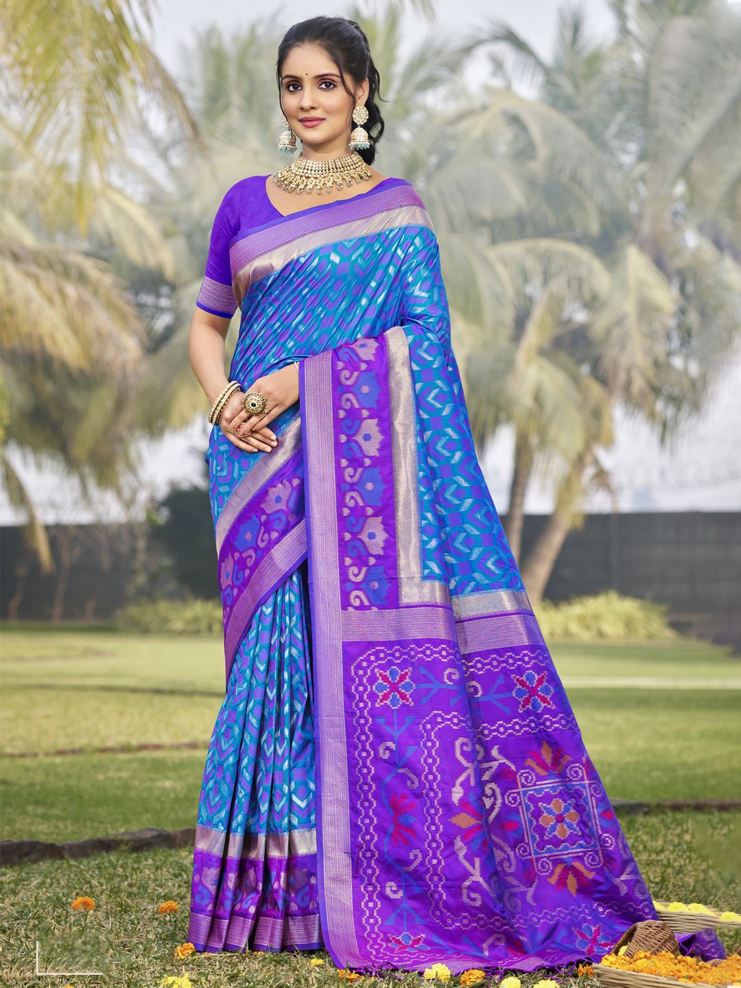 Blue Silk Weaving Classic Saree