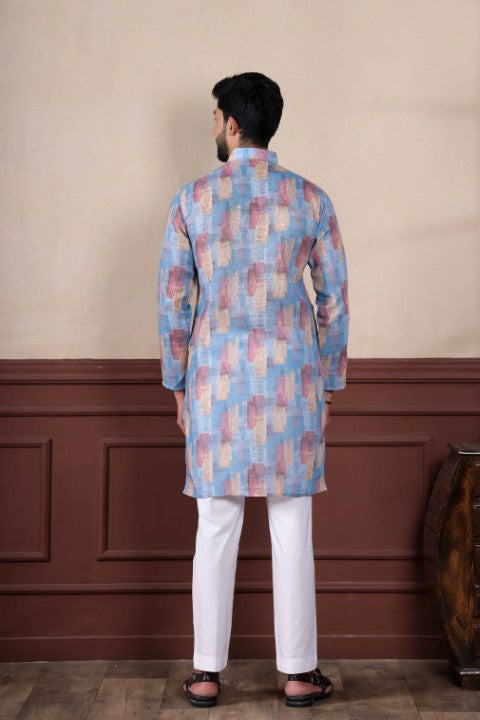 Blue Sophisticated Kurta Pajama for Ceremonial Wear