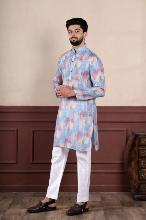 Blue Sophisticated Kurta Pajama for Ceremonial Wear