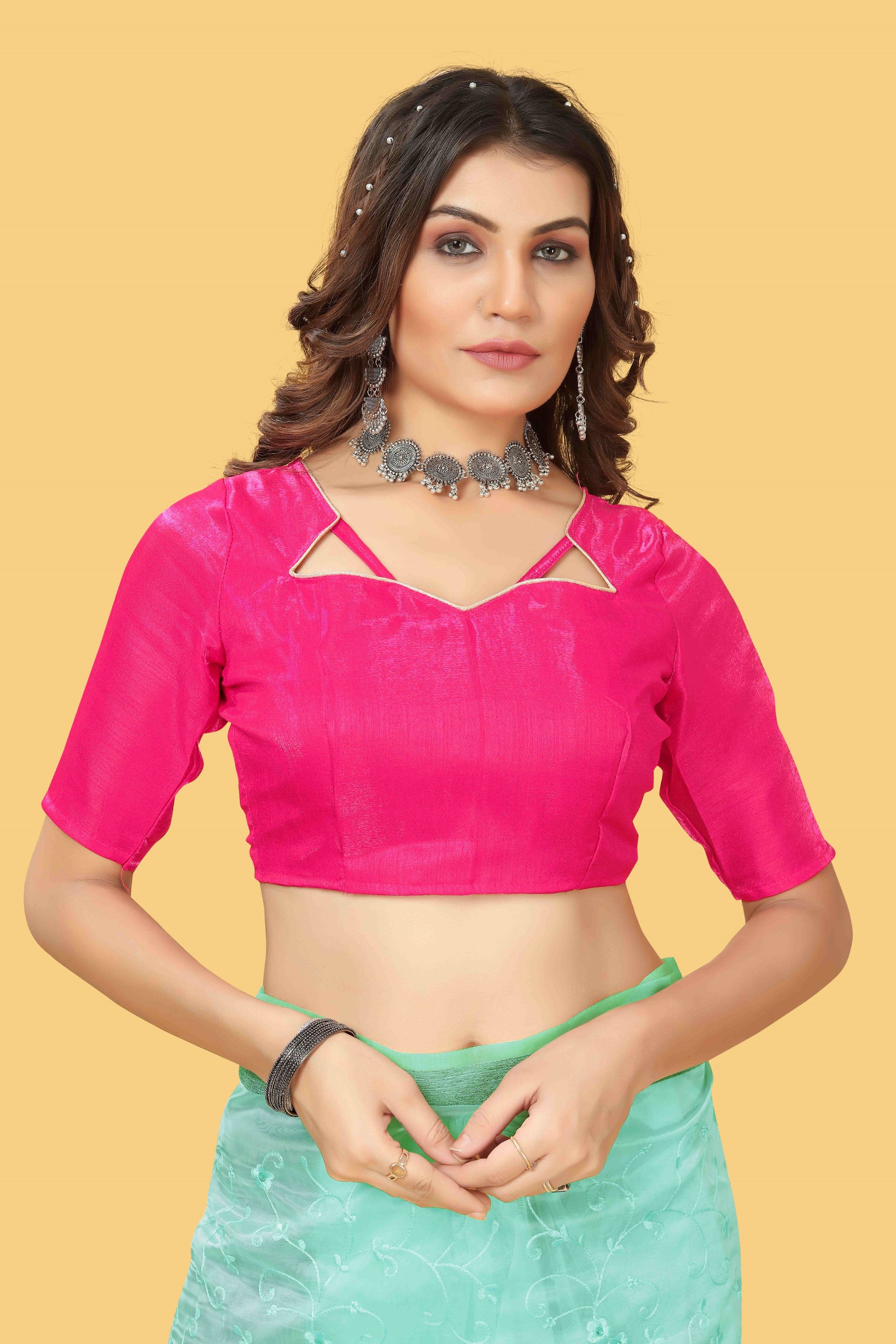 Blue Woven Patta Organza Silk Saree With Embroidery And Stone Work