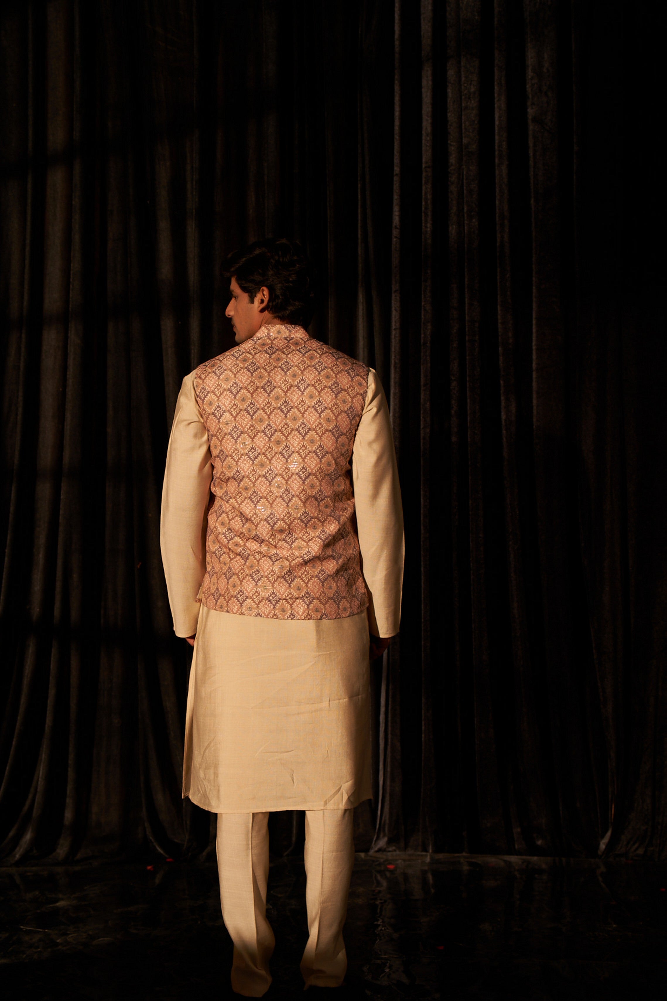 Brown Color Printed Ethnic Jacket – Rich Tones for Special Occasions