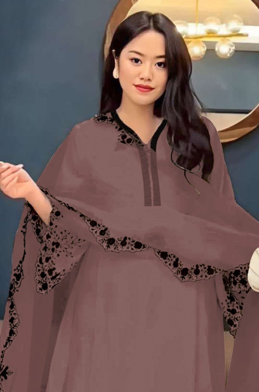 Brown Pakistani Salwar Suit With Heavy Embroidery Work