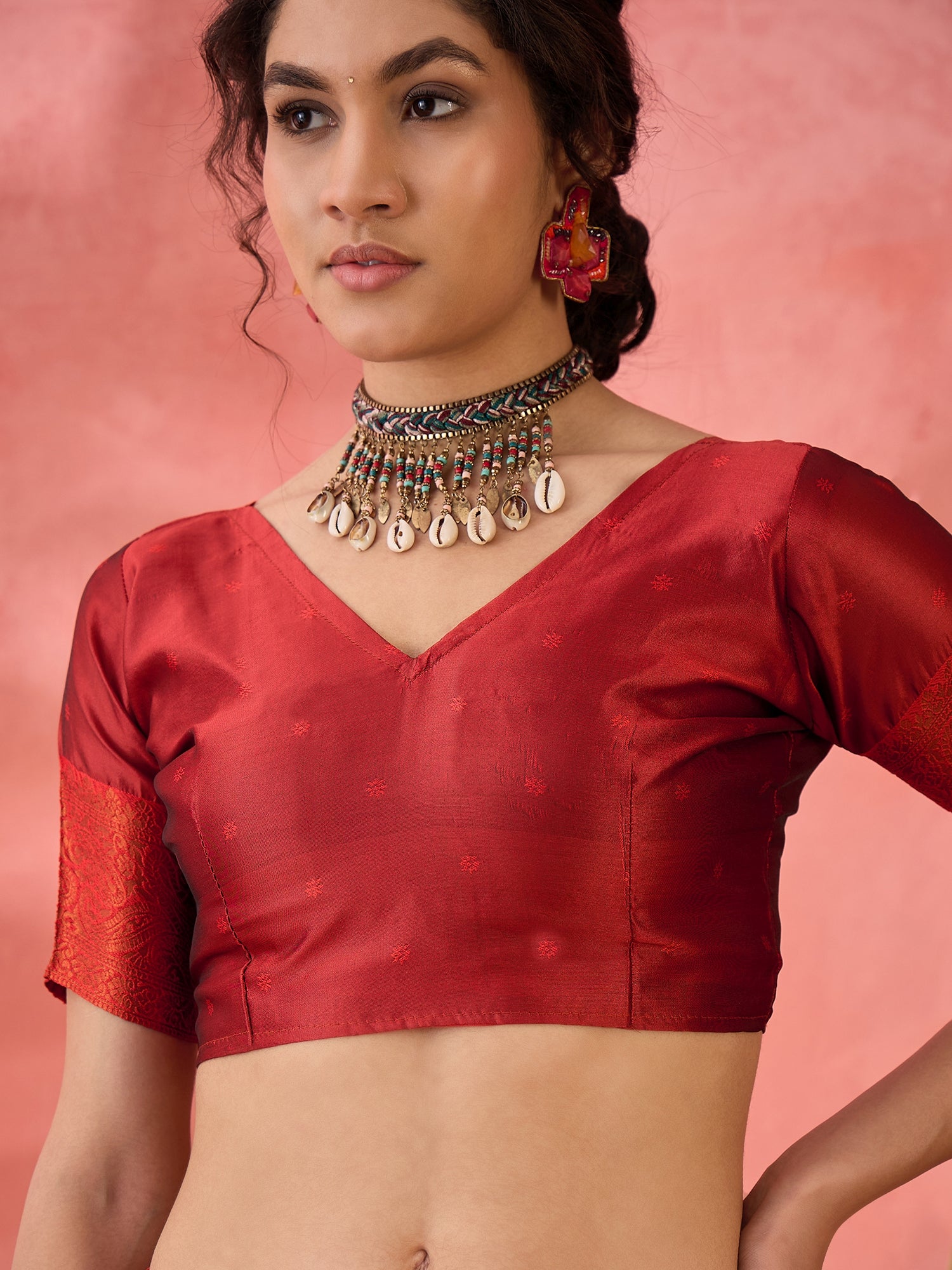 Brown Woven Jari Designer Silk Blended Saree For Festive Looks