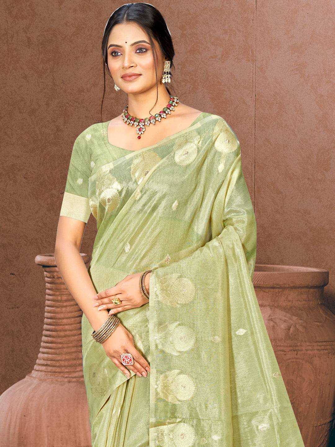 Chic Sky Blue Munga kota Festival Saree for Women