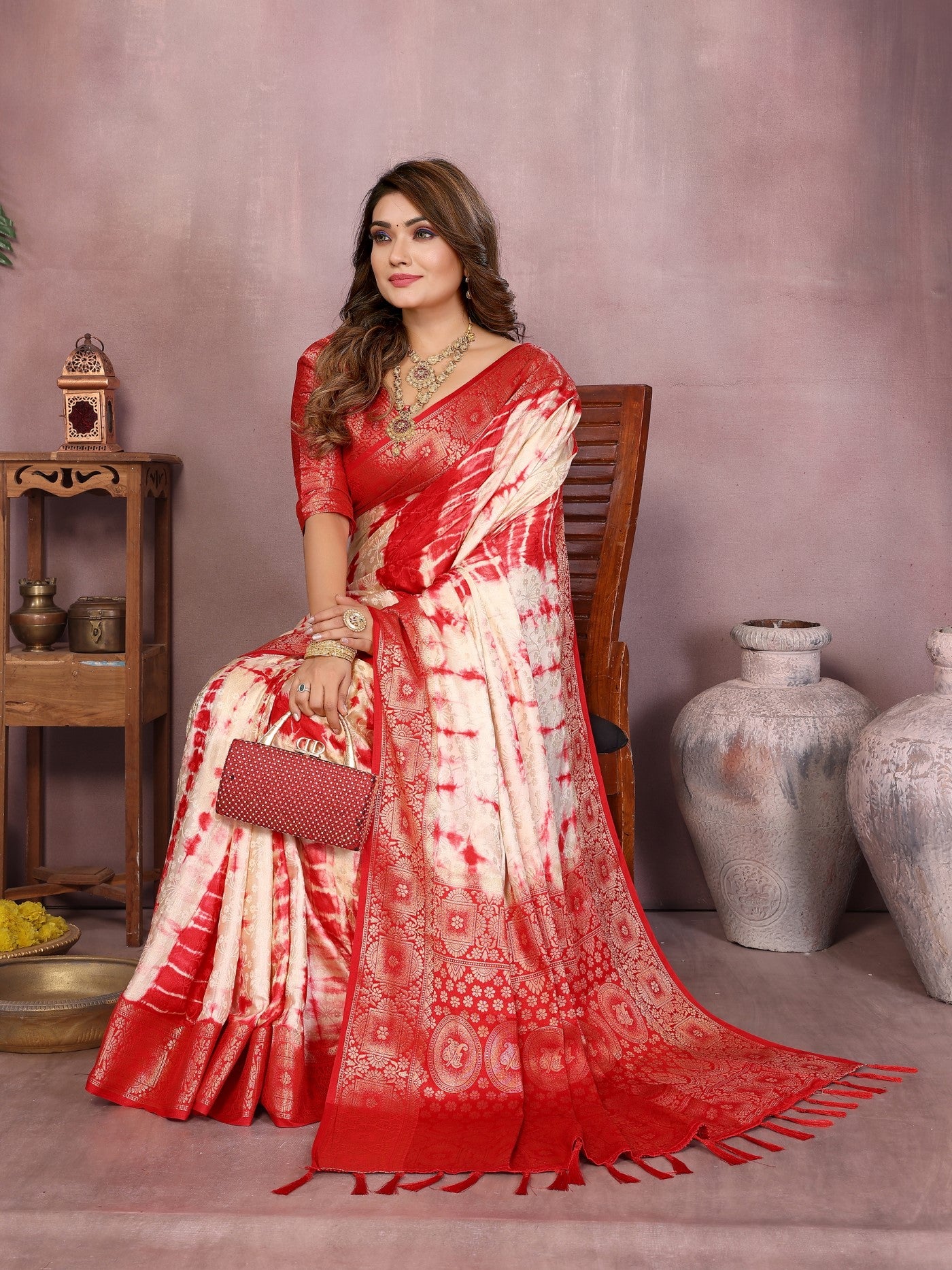 Cream Soft Satin Silk Saree With Elegant Sibory Zari Border