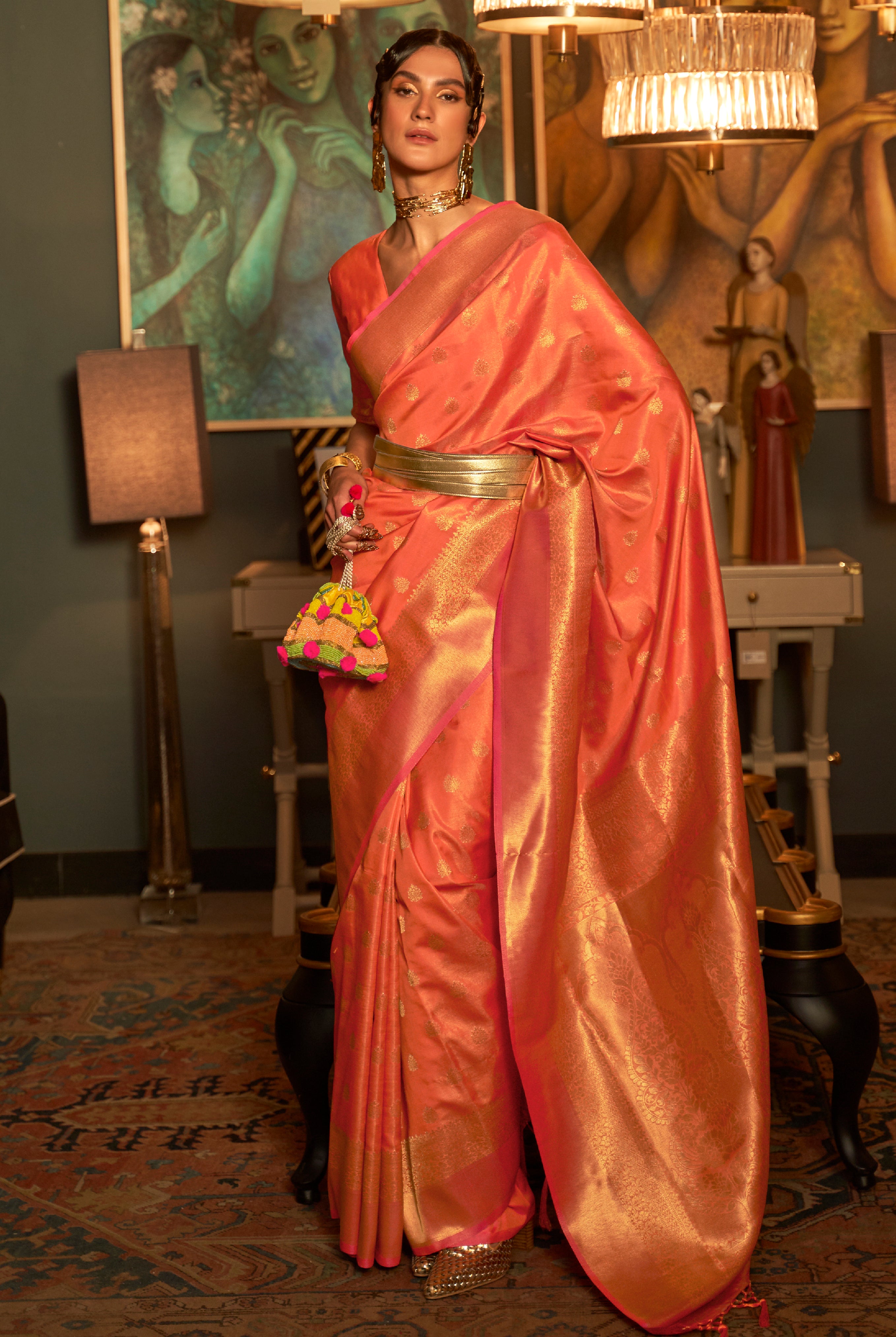 Fenta Silk Saree with Jacquard Woven Work